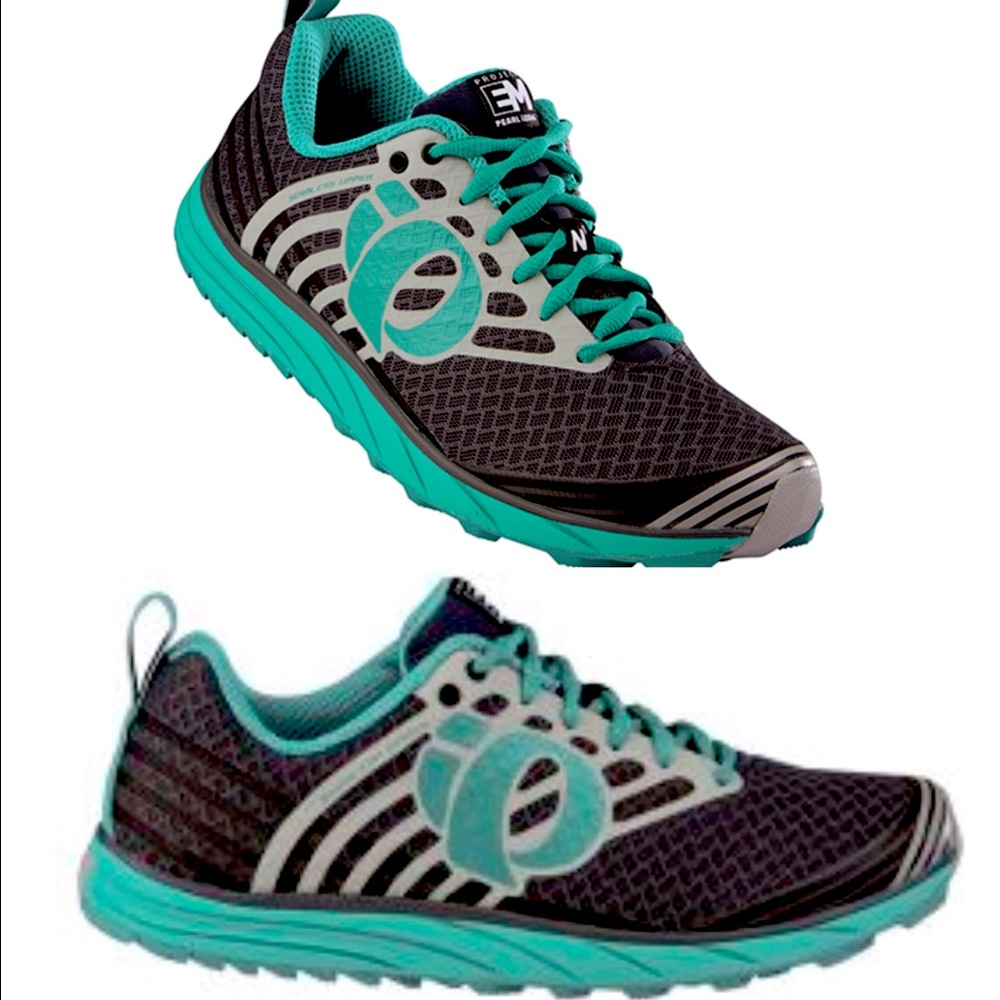 Like New Women’s Pearl Izumi EM N1 Trail Running Shoes in Teal and Gray Size 9